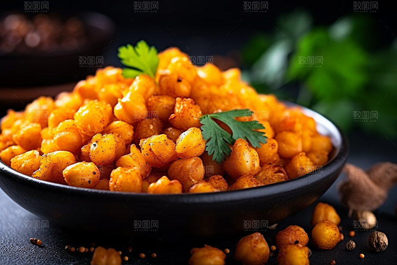 油炸黄金豆美味零食摄影图