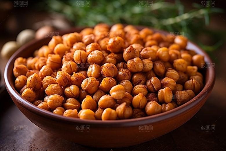 油炸黄金豆美食素材摄影图