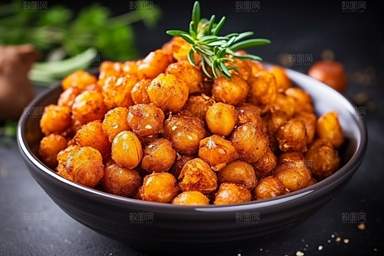 油炸黄金豆素材膨化食品摄影图