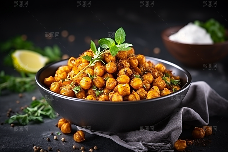 油炸黄金豆素材美味摄影图