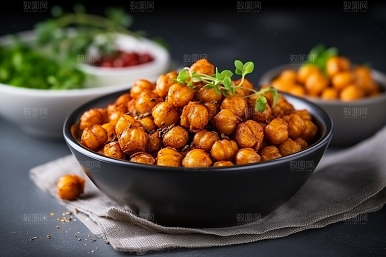 油炸黄金豆素材美食摄影图