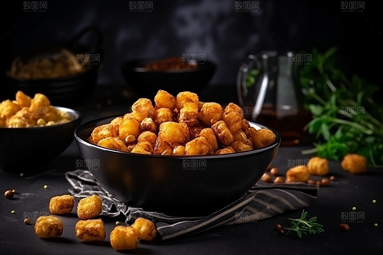 油炸黄金豆高清美味摄影图