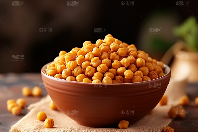 油炸黄金豆零食素材摄影图