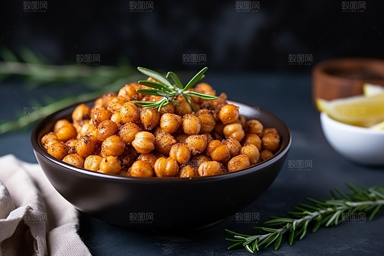 油炸黄金豆小吃美食摄影图