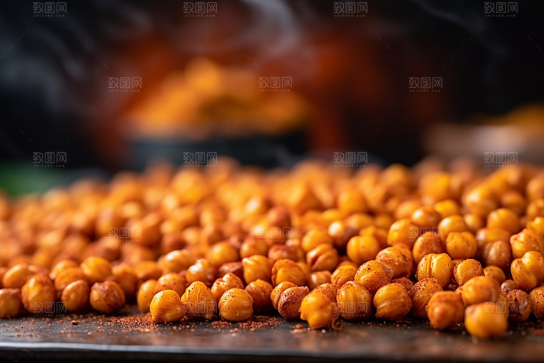 油炸黄金豆美食地方特色摄影图