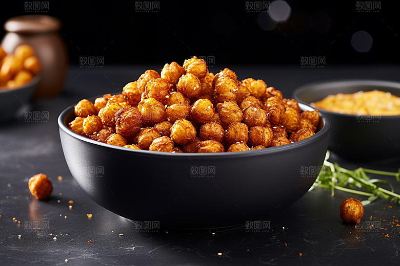 油炸黄金豆美味油炸食品摄影图