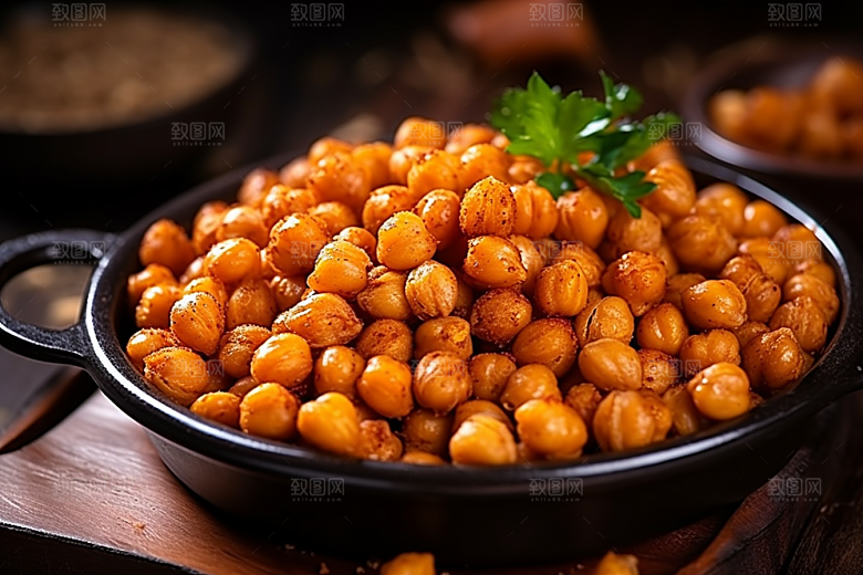 油炸黄金豆美味小吃摄影图