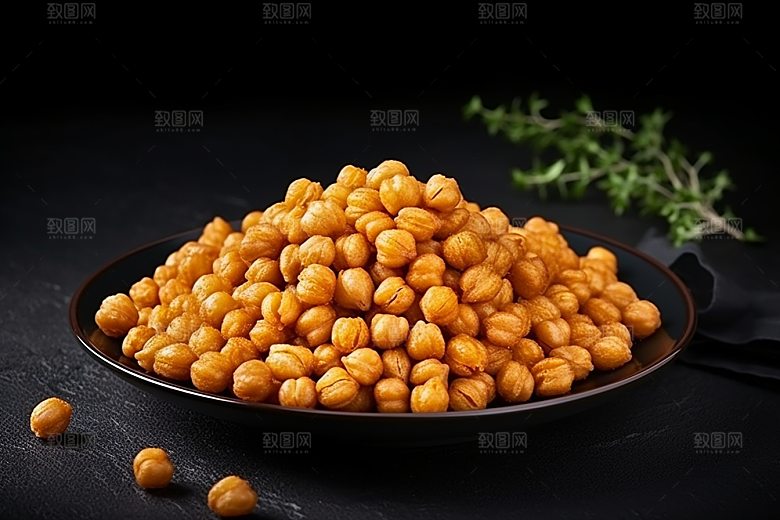 油炸黄金豆膨化食品零食摄影图