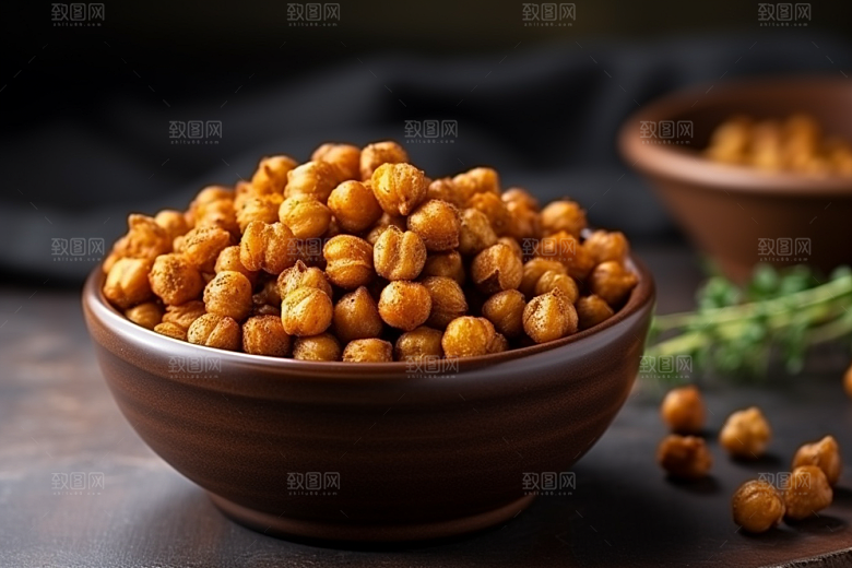 油炸黄金豆素材油炸食品摄影图
