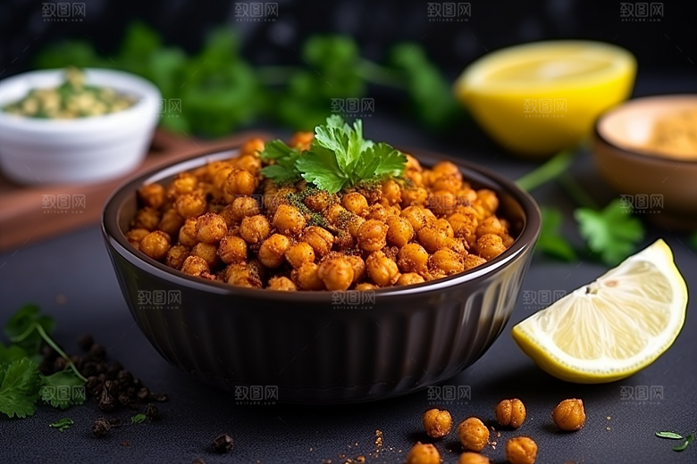 油炸黄金豆高清美食摄影图
