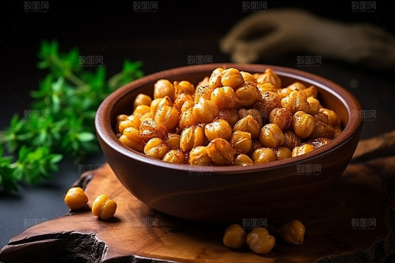 油炸黄金豆高清美食摄影图