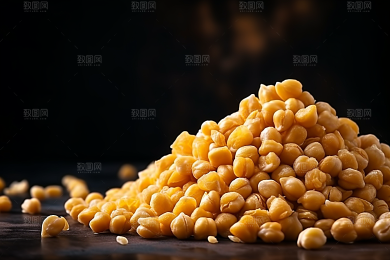油炸黄金豆零食美食摄影图