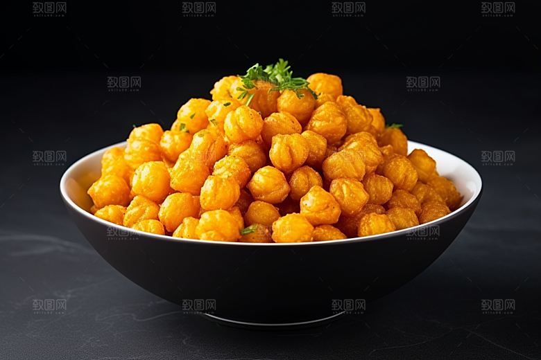 油炸黄金豆美食地方特色摄影图