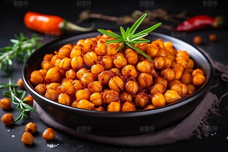 油炸黄金豆美味素材摄影图