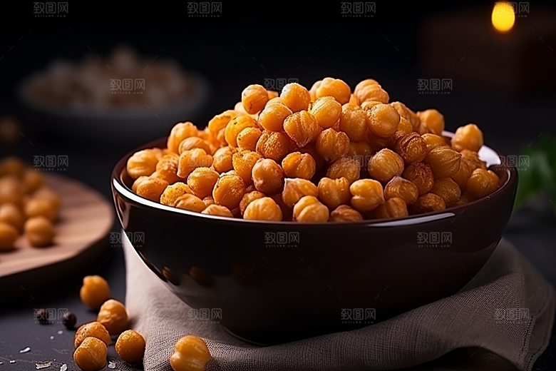 油炸黄金豆油炸食品素材摄影图