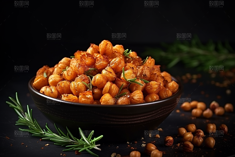 油炸黄金豆小吃高清摄影图