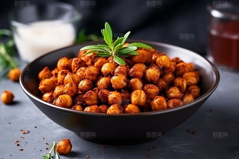 油炸黄金豆油炸食品小吃摄影图