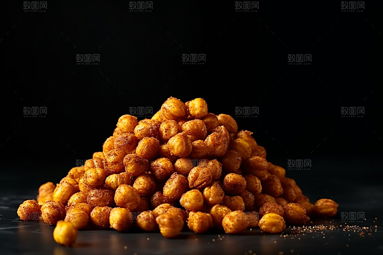 油炸黄金豆地方特色美味摄影图