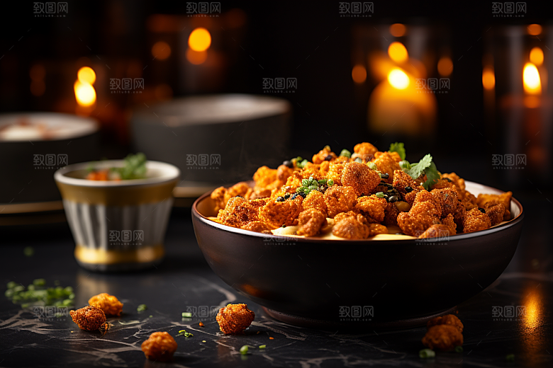 油炸黄金豆美食膨化食品摄影图
