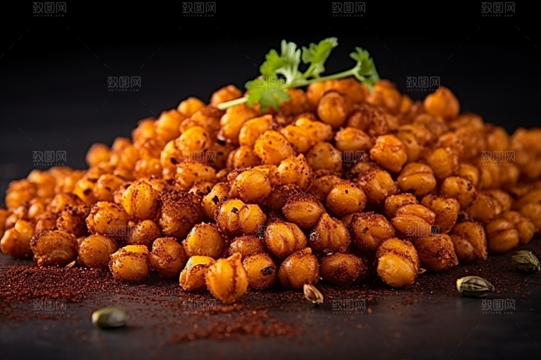 油炸黄金豆小吃地方特色摄影图