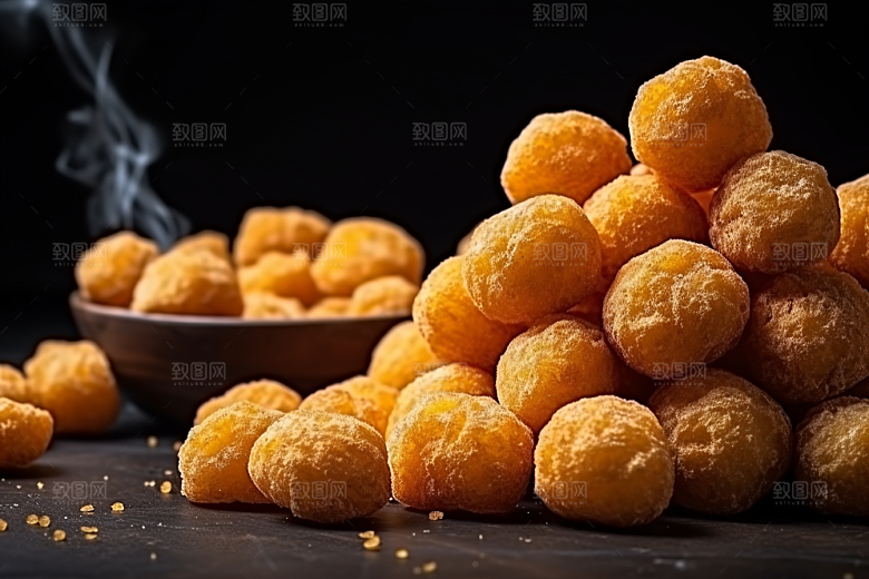 油炸黄金豆油炸食品美味摄影图