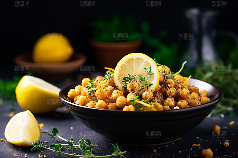 油炸黄金豆小吃美味摄影图