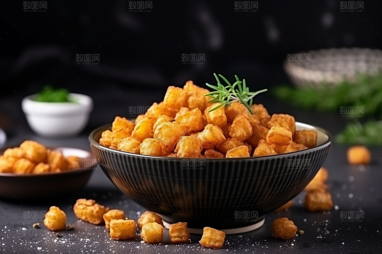 油炸黄金豆美食高清摄影图