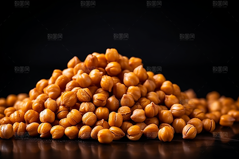 油炸黄金豆小吃素材摄影图