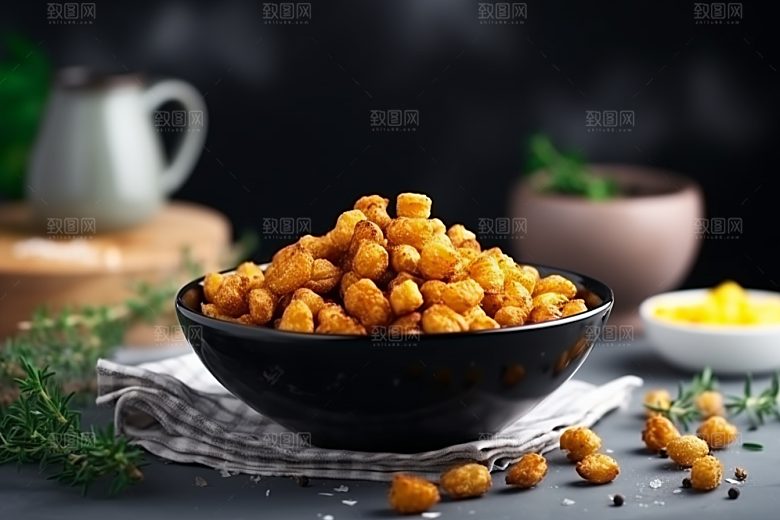 油炸黄金豆油炸食品素材摄影图