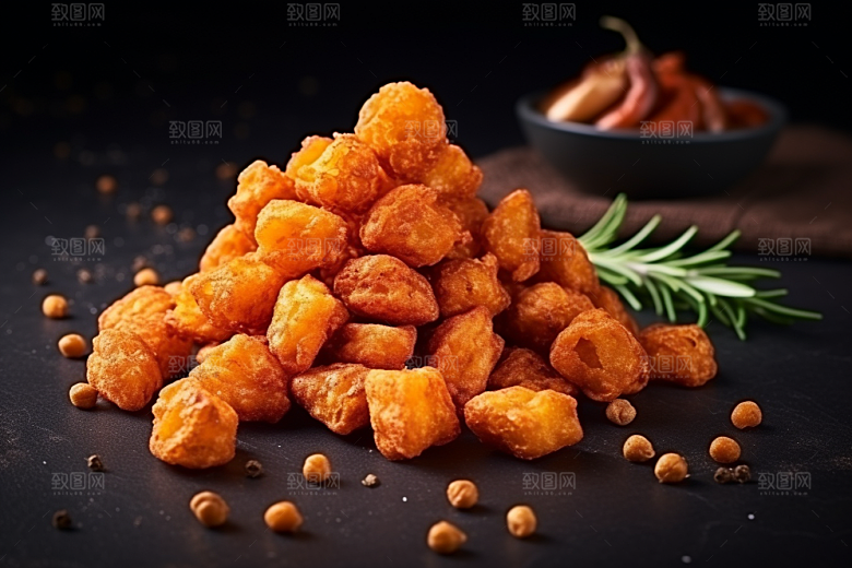 油炸黄金豆素材美食摄影图