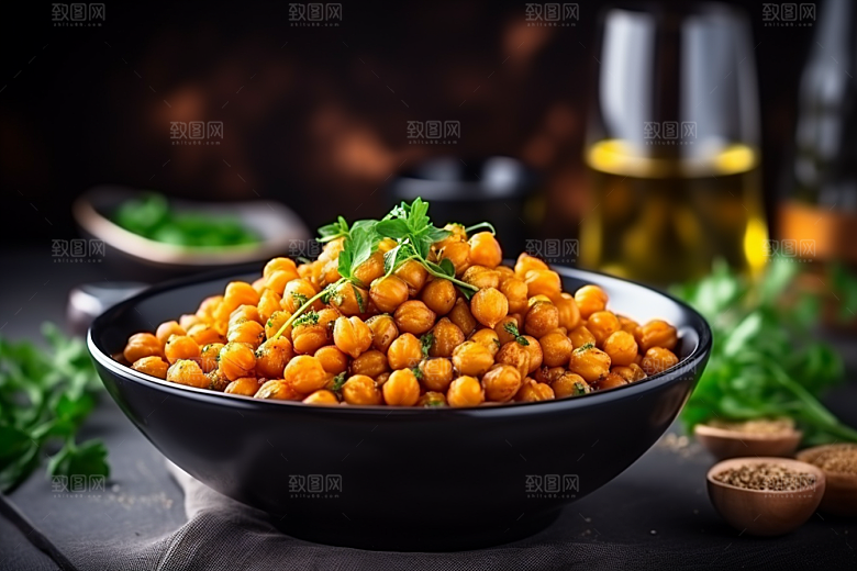 油炸黄金豆膨化食品美食摄影图