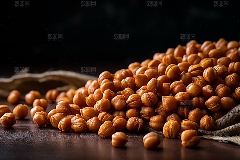 油炸黄金豆小吃油炸食品摄影图