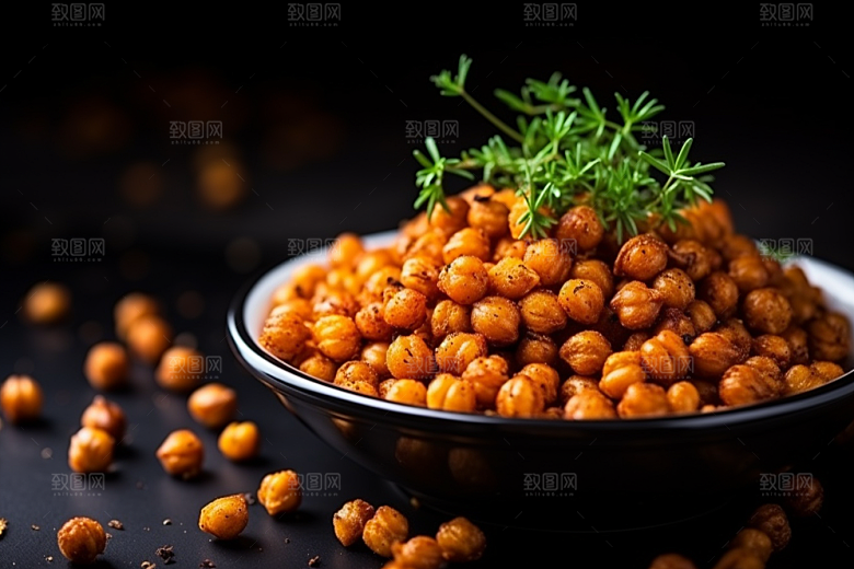 油炸黄金豆零食素材摄影图
