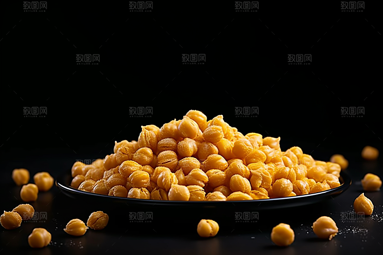 油炸黄金豆油炸食品膨化食品摄影图