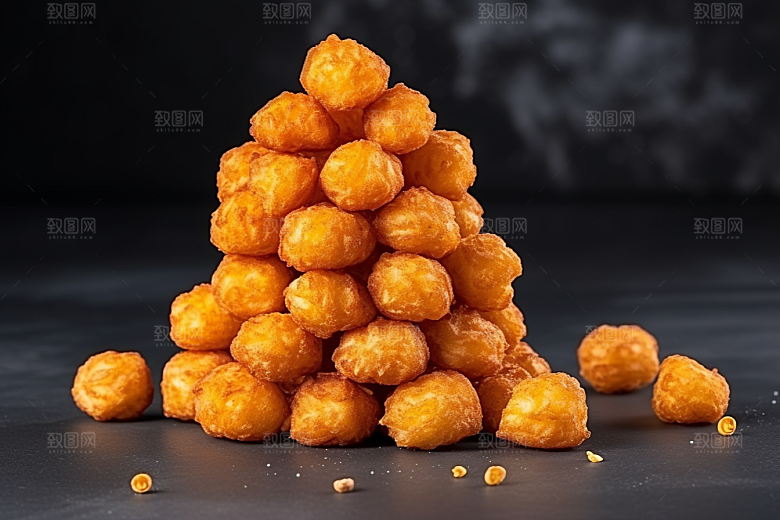 油炸黄金豆零食美味摄影图