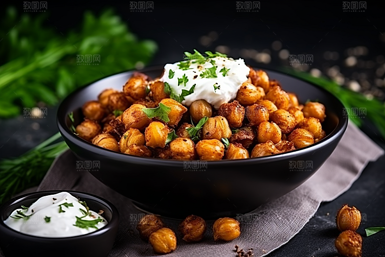 油炸黄金豆美食地方特色摄影图