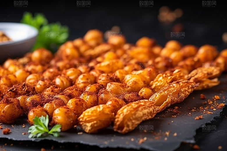油炸黄金豆美食膨化食品摄影图