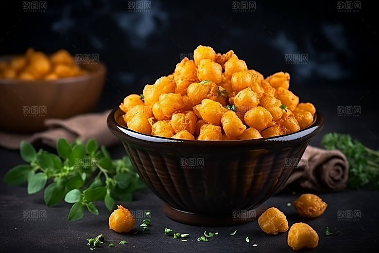 油炸黄金豆零食美食摄影图