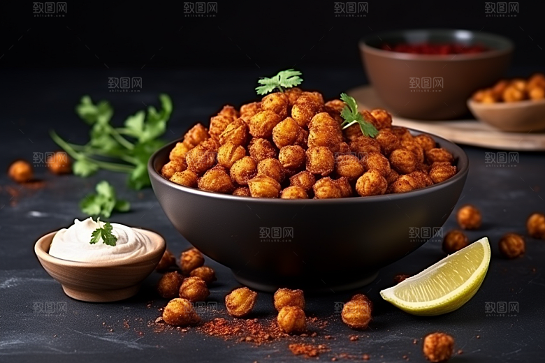 油炸黄金豆零食地方特色摄影图