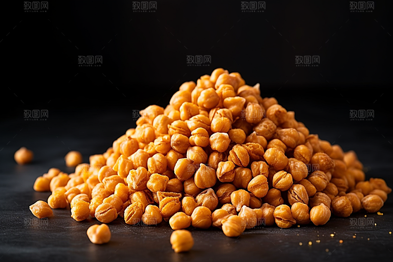 油炸黄金豆小吃油炸食品摄影图