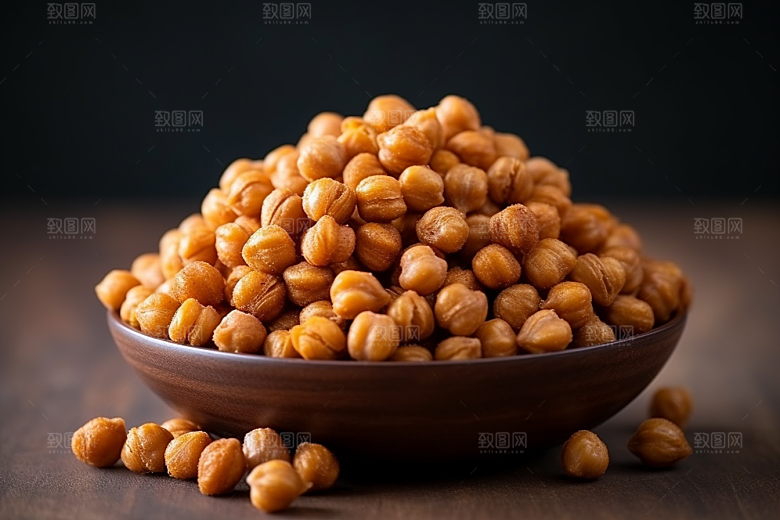 油炸黄金豆美食膨化食品摄影图