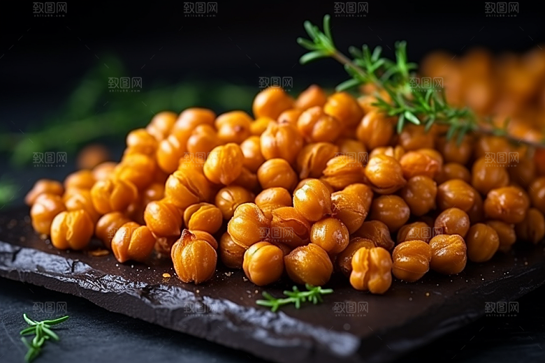 油炸黄金豆小吃高清摄影图