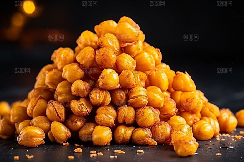 油炸黄金豆油炸食品膨化食品摄影图