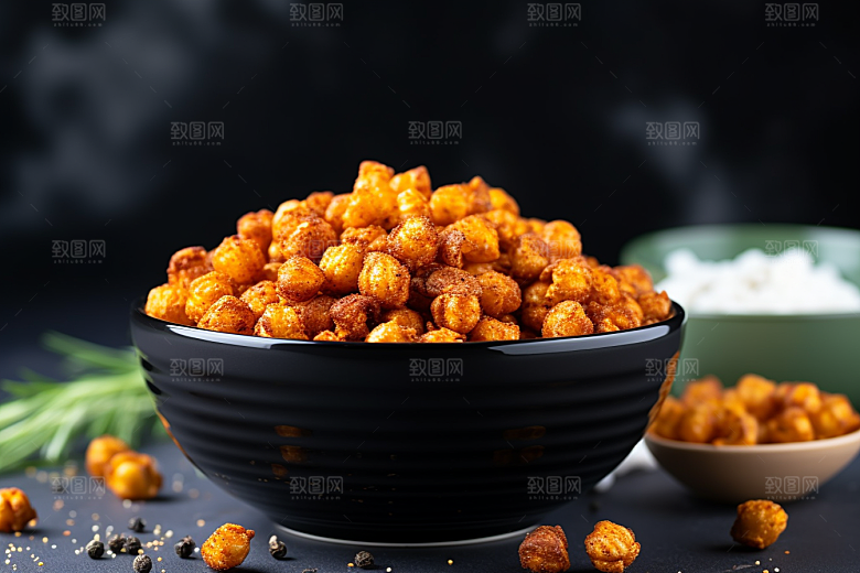 油炸黄金豆膨化食品美食摄影图