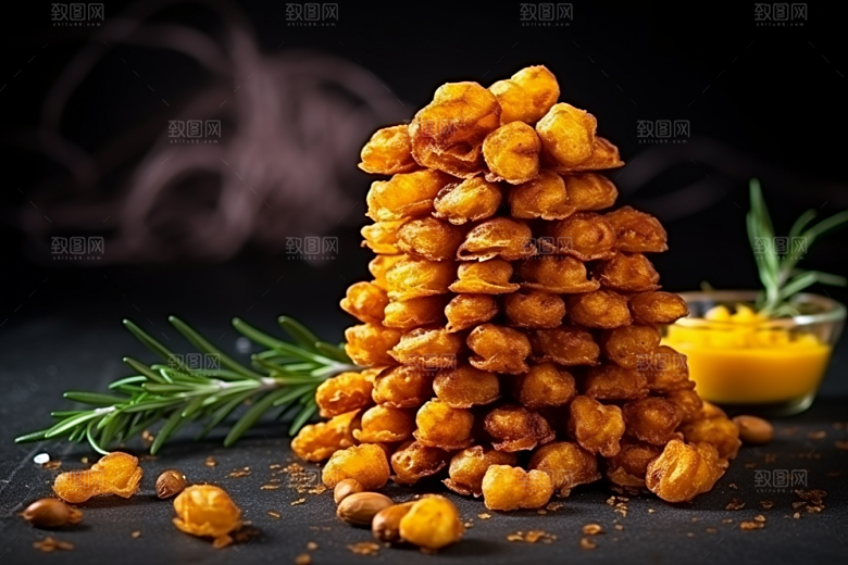 油炸黄金豆美食零食摄影图