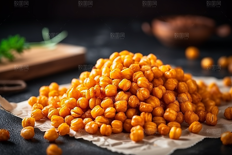 油炸黄金豆高清素材摄影图