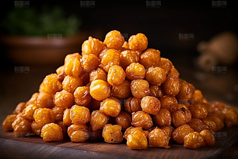 油炸黄金豆美食小吃摄影图