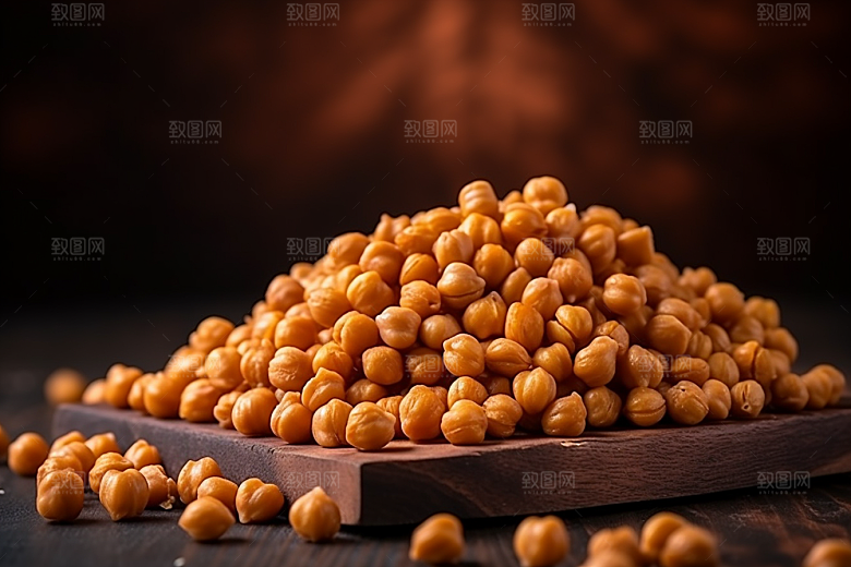 油炸黄金豆美食小吃摄影图
