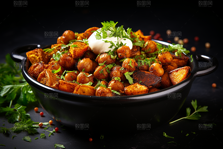 油炸黄金豆高清美食摄影图