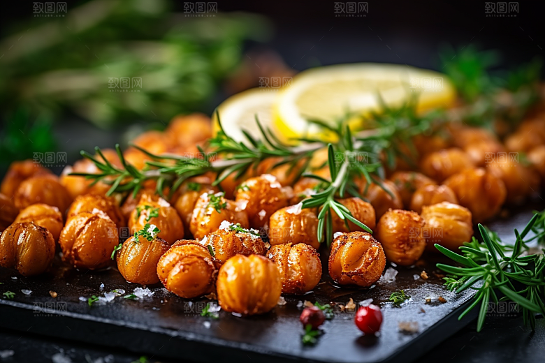 油炸黄金豆零食小吃摄影图